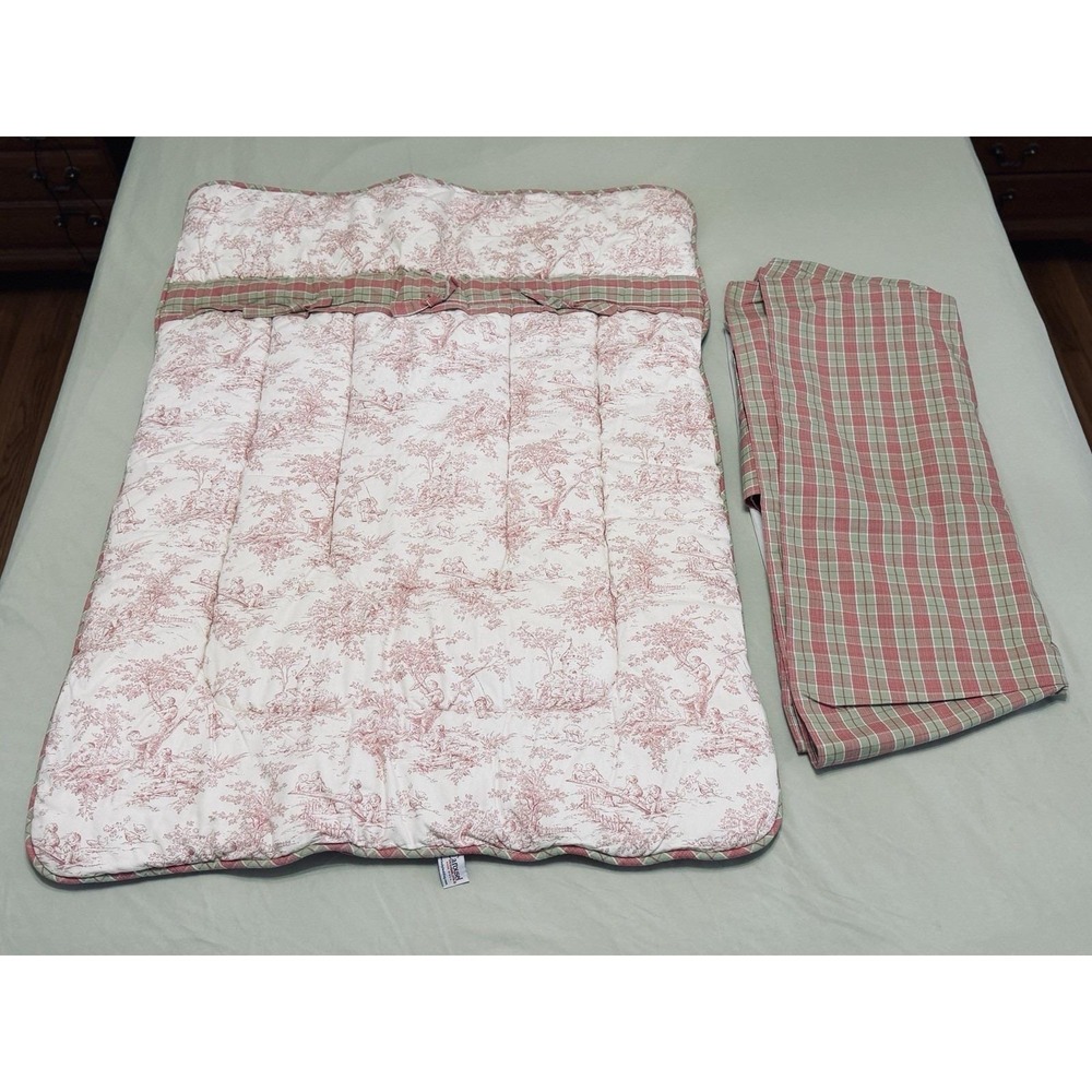Carousel Designs Pink French Country Toile Baby Crib Blanket Comforter and Skirt